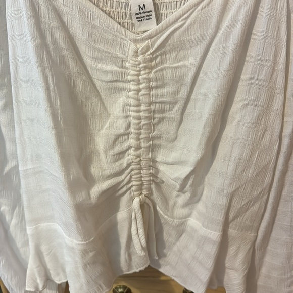 Japna White Ruched Blouse - Picture 3 of 5
